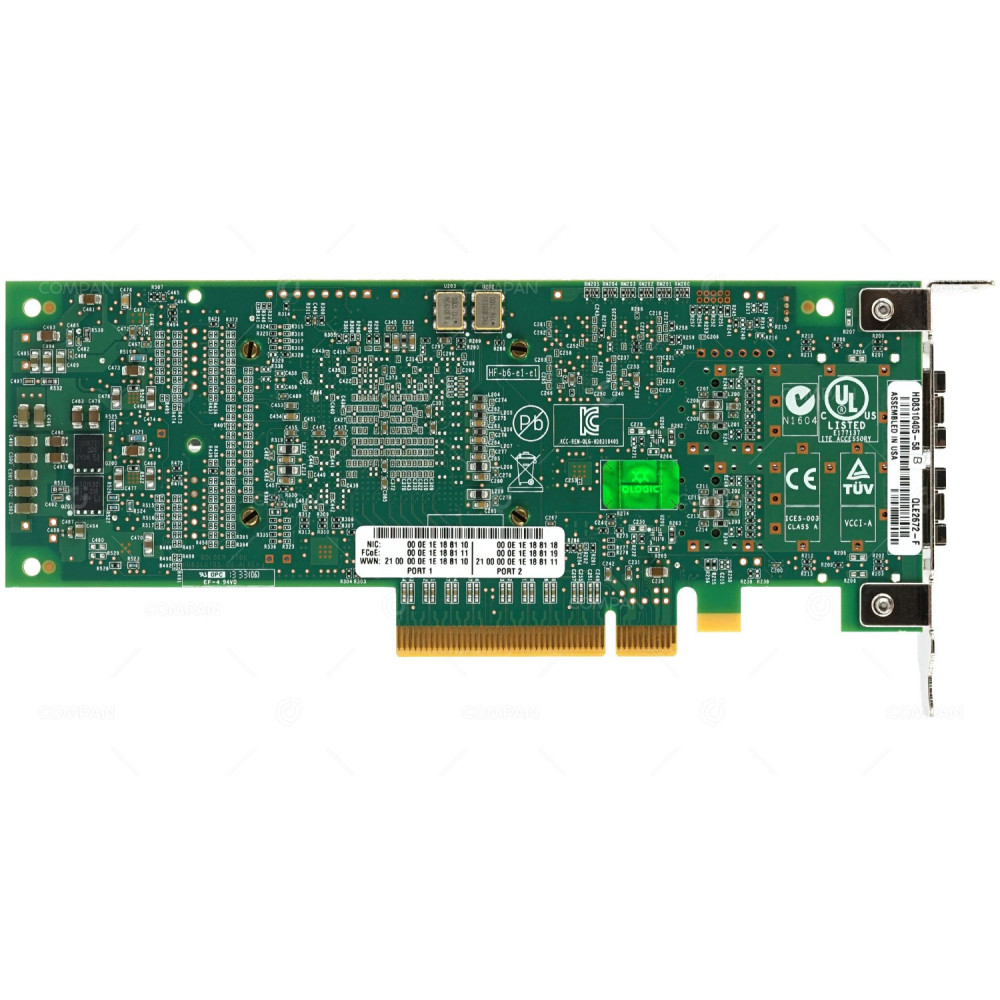 QLE2672-F QLOGIC DUAL PORT 16GB FC PCI-E X8 HOST BUS ADAPTER HD8310405-58