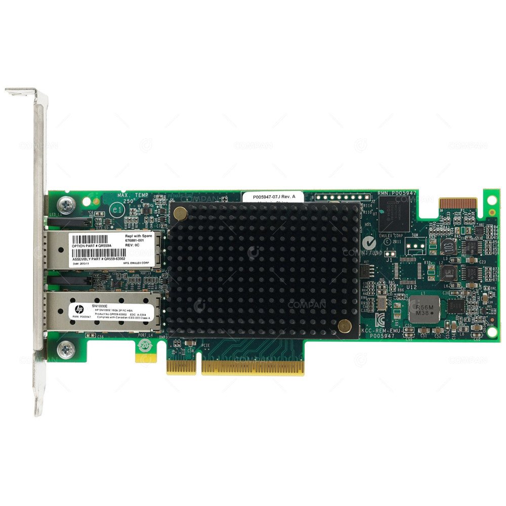 676881-001 HP SN1000E 16GB DUAL PORT PCI-E  FIBRE CHANNEL FC HOST BUS ADAPTER HBA FOR PROLIANT DL380P G8 QR559A, QR559-63002, SN1000E, P005947-07J