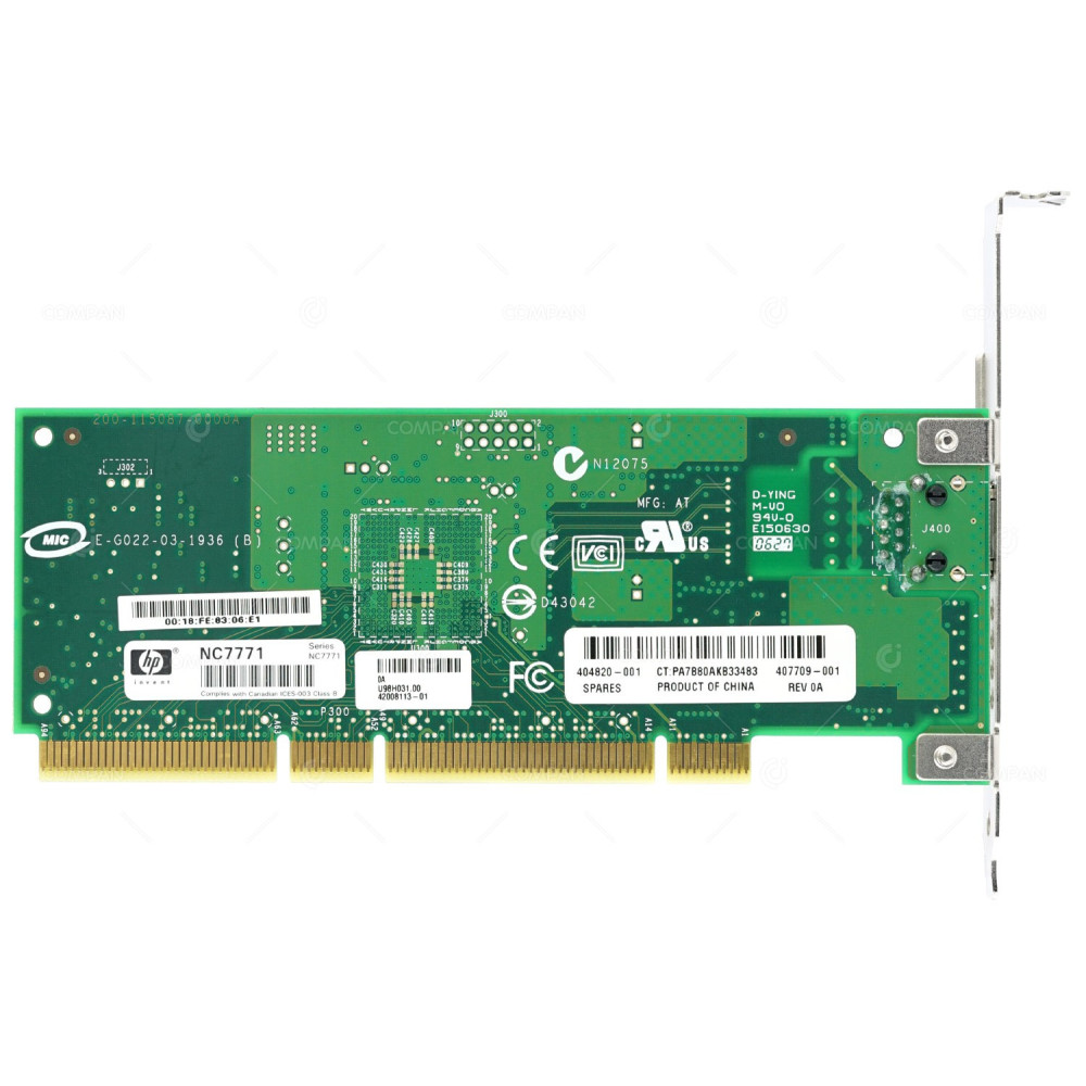 404820-001 HP NC7771 10/100/1000 SINGLE PORT GIGABIT RJ-45 PCI-X NIC NETWORK SERVER ADAPTER 407709-001, 290563-B21, 268496-002, 290563-B21