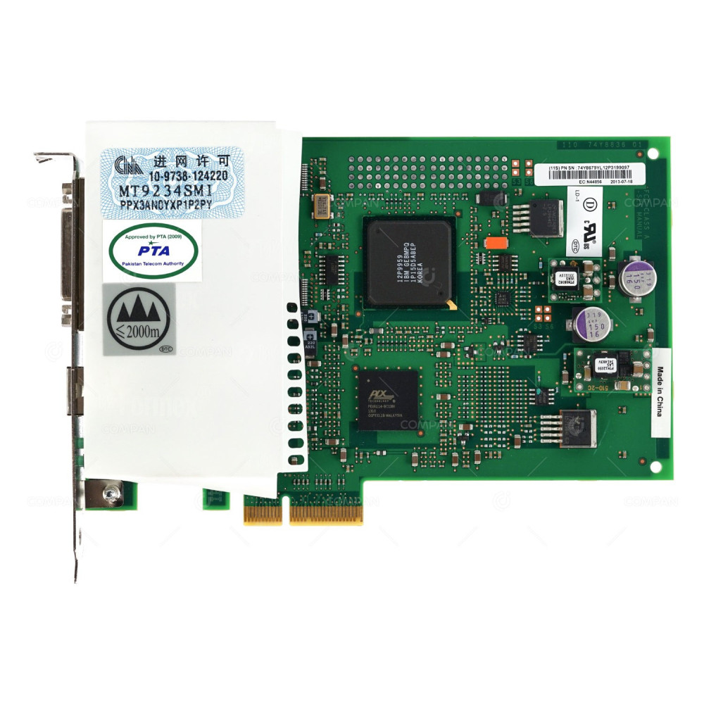 576C IBM PCIE DUAL LINE WAN SERVER ADAPTER WITH MODEM CARD FOR ISERIES POWER 7 44V5401, 74Y8836, 74Y8679, MT9234SMI, 10-9738-124220
