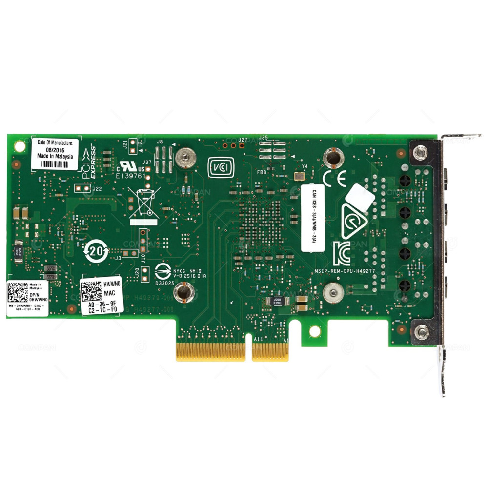 HWWN0 DELL X550-T2 10GB ETHERNET DUAL PORT NETWORK ADAPTER 0HWWN0