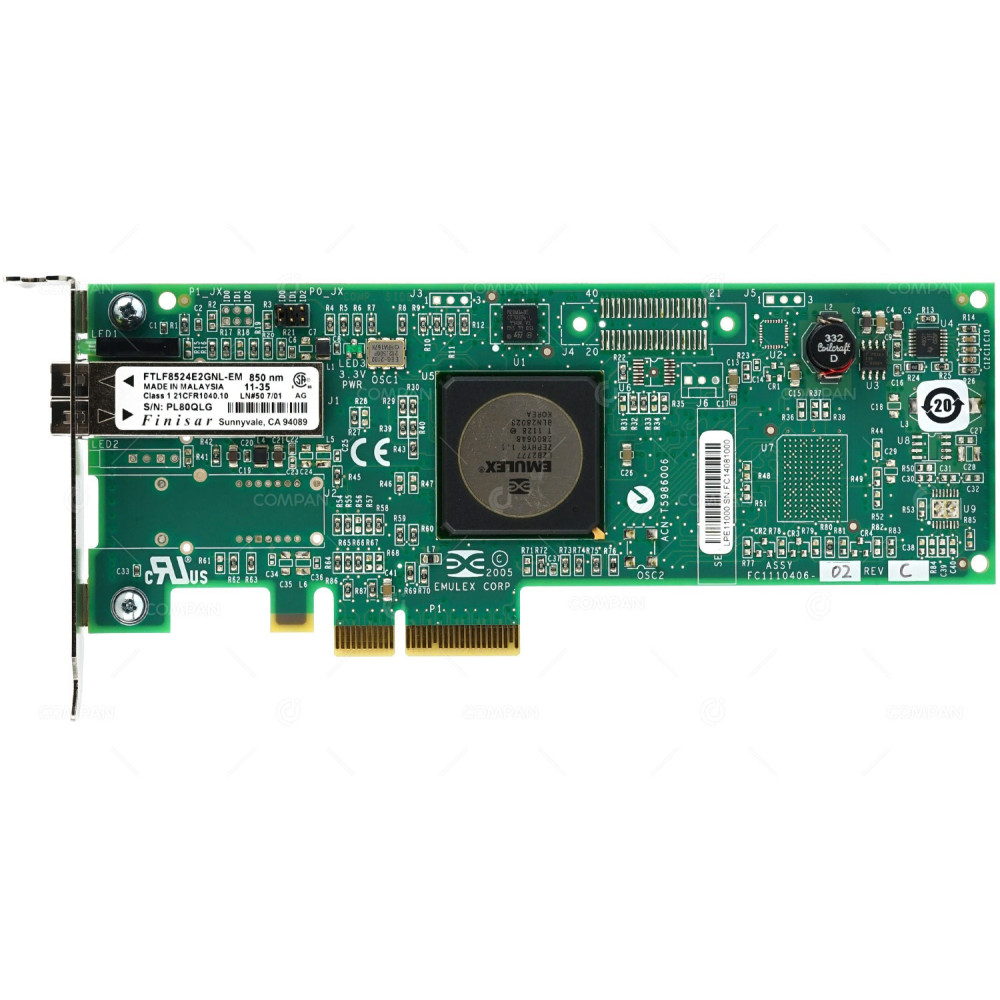 43W7510 LP  IBM EMULEX LPE11000 SINGLE PORT 4GB FC ADAPTER LOW PROFILE