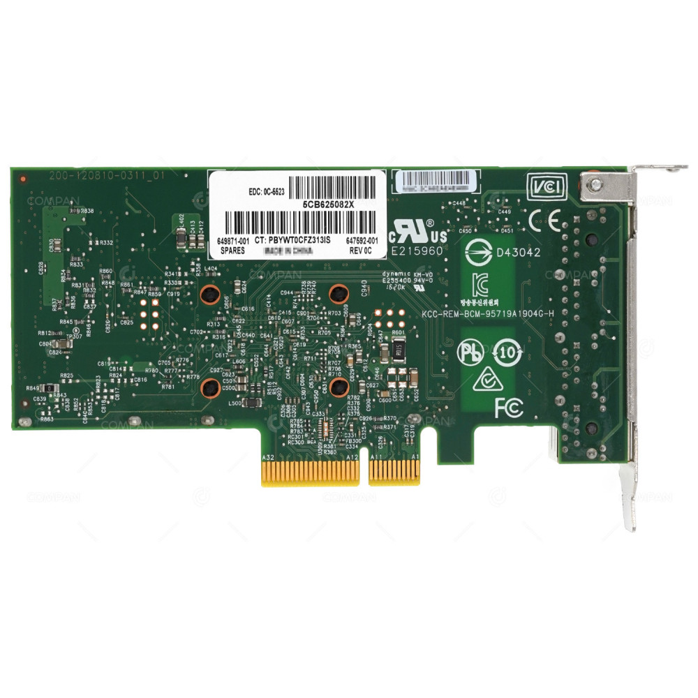 649871-001 LP / HP 331T QUAD PORT 10/100/1000BASE-T 1GB ADAPTER PCI-E LOW PROF