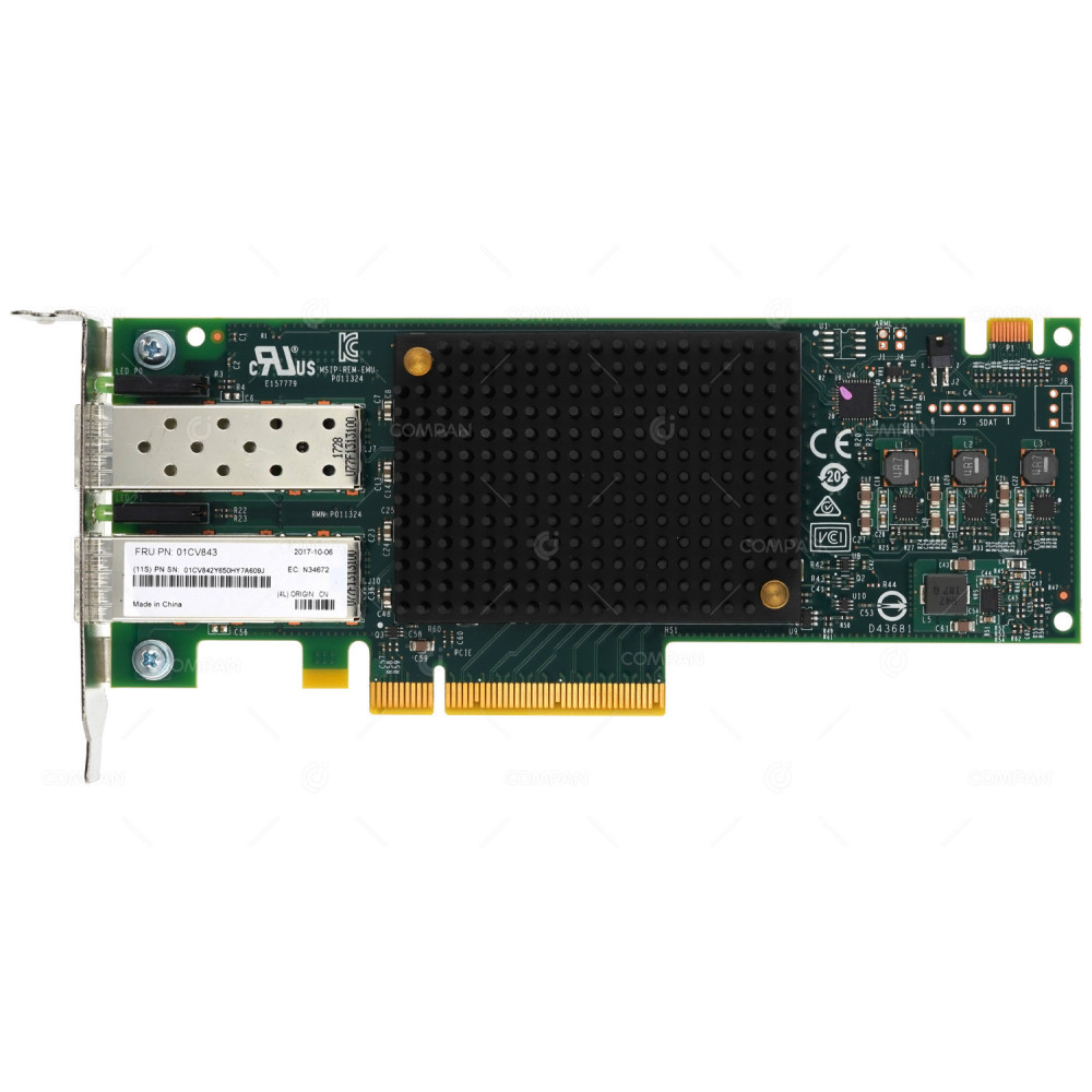 01CV843 LP IBM EMULEX LPE31002 DUAL PORT 16GB FC ADAPTER LOW PROFILE 01CV842, P011324-21G, LPE31002
