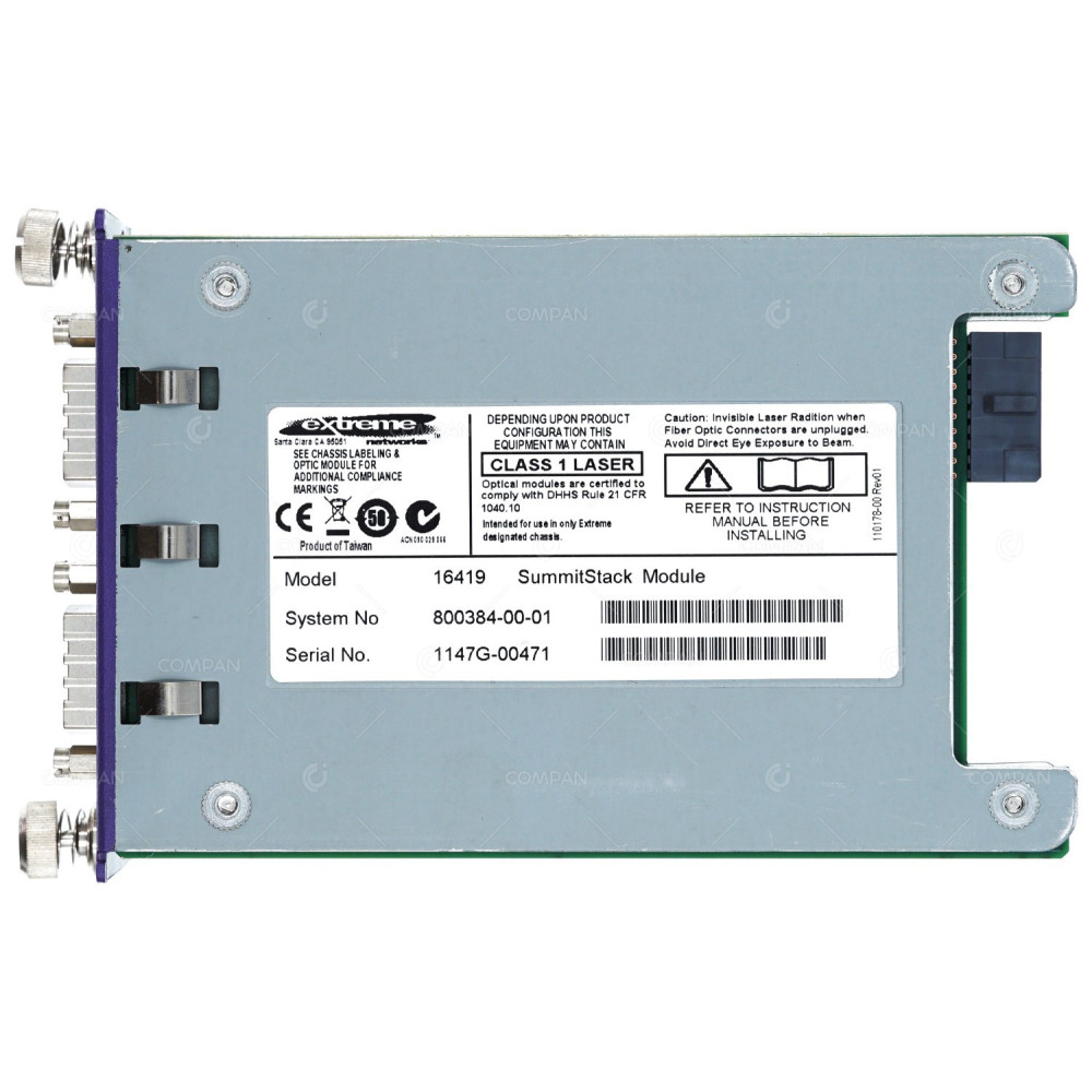 16419 EXTREME NETWORKS DUAL PORT 20G STACKING MODULE FOR X460-24P X460-48P X460-48T 800384-00-01