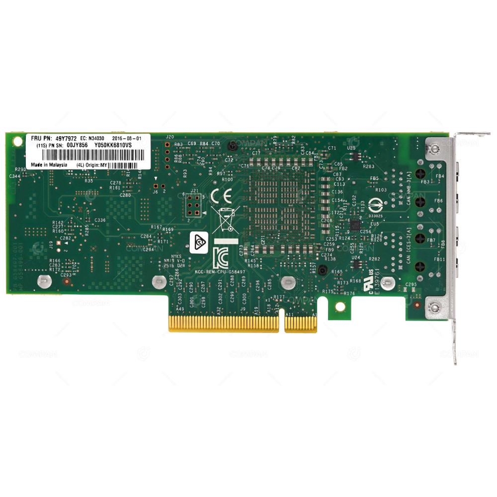 49Y7972 LP IBM INTEL X540-T2 DUAL PORT 10GB NETWORK ADAPTER LOW PROFILE 00JY856