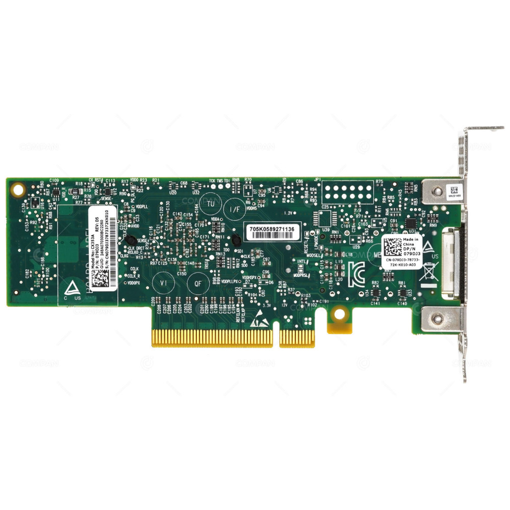 79DJ3 LP DELL MELLANOX SINGLE PORT CONNECTX-3 FDR10 INFINIBAND 56GB QSFP PCI-E ADAPTER LOW PROFILE 079DJ3, CX353A LP