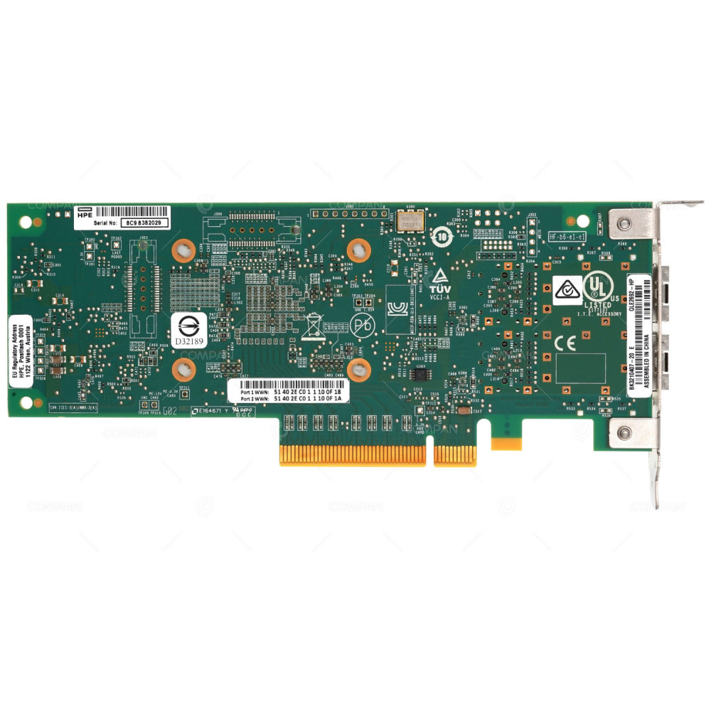 853011-001 LP HP STOREFABRIC SN1100Q 16GB DUAL PORT FC HBA PCI-E ADAPTER LOW PROFILE FOR DL360 G9 P9D94A-63001, QLE2692-HP, BK3210407-20, P9D94A