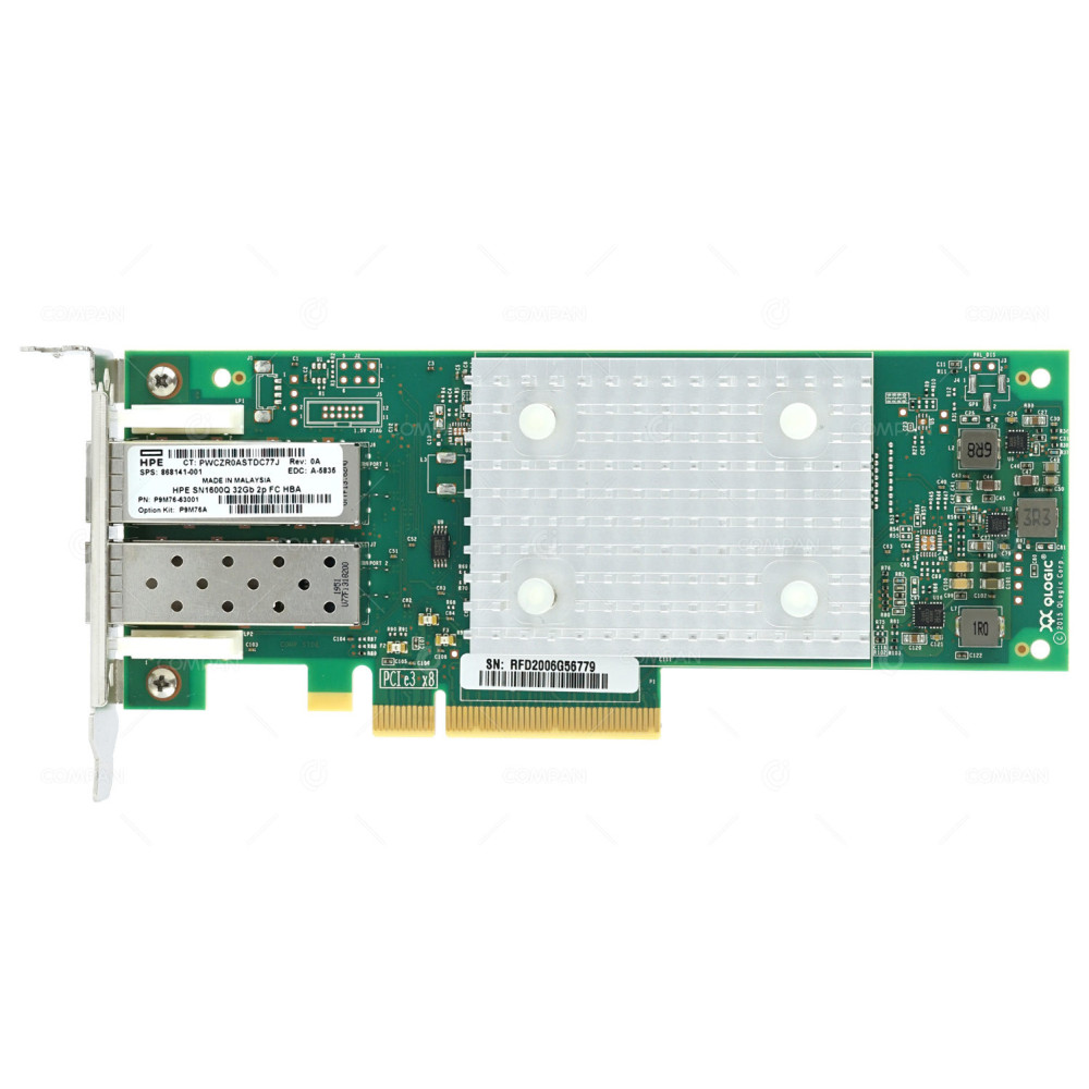 868141-001 LP HPE STOREFABRIC SN1600Q DUAL PORT 32GB FC HBA ADAPTER LOW PROFILE QLE2742-HP, P9M76-63001, P9M76A