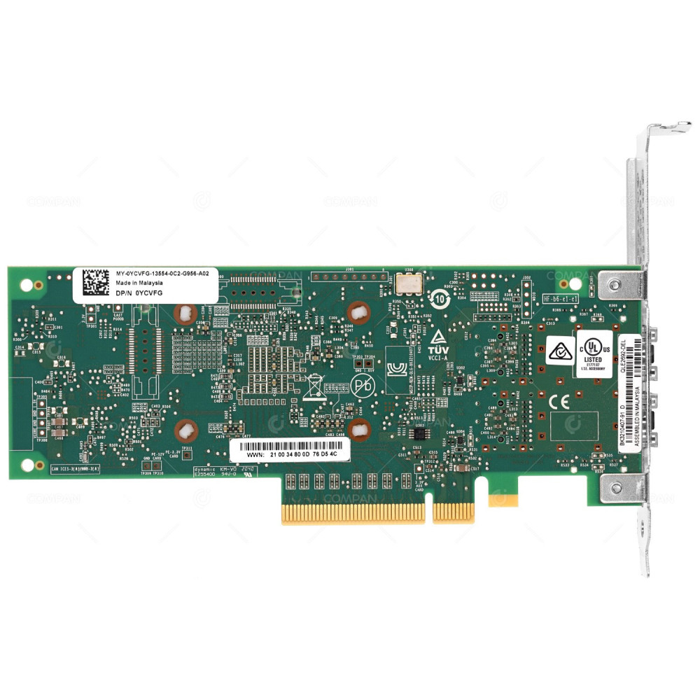 YCVFG DELL QLE2692-DEL DUAL PORT 16GB PCIE 3.0 X8 FIBRE CHANNEL HOST BUS ADAPTER 0YCVFG, QLE2692-DEL, BK3210407-91