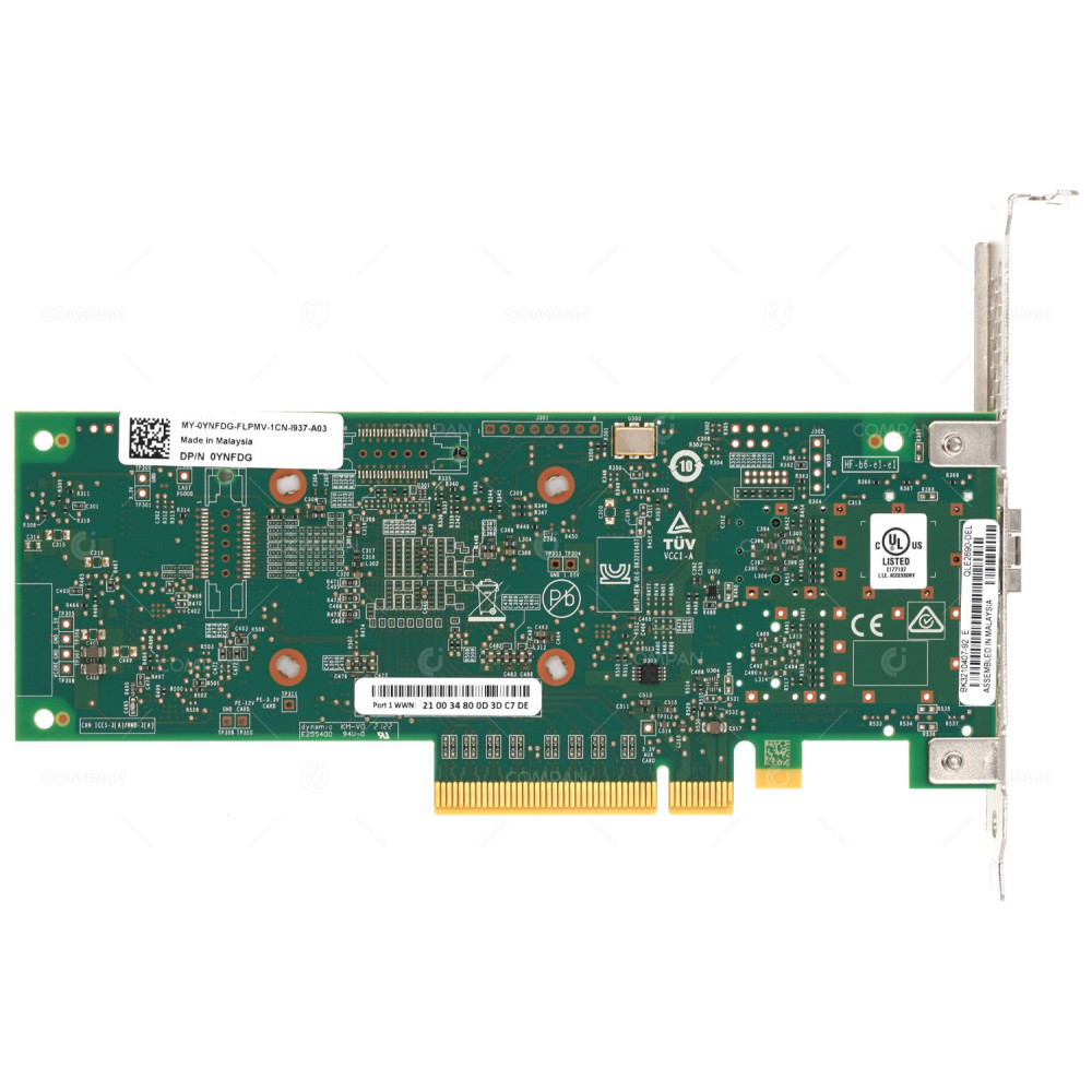 YNFDG DELL QLE2690-DEL SINGLE PORT 16GB FIBRE CHANNEL FC PCIE 3.0 X8 HOST BUS ADAPTER HBA G13 G14 0YNFDG, QLE2690-DEL,BK3210407-92