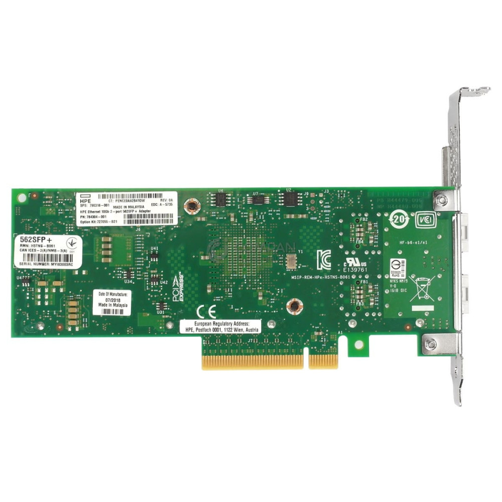 10 x 790316-001 HP 562SFP+ DUAL PORT 10GB SFP+ ETHERNET ADAPTER
