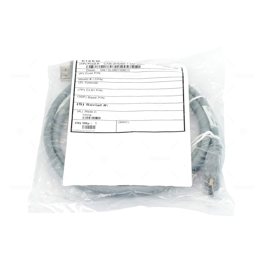 CAB-2HDMI-1.5M-GR CISCO HIGH SPEED  HDMI CABLE 1.5M 72-101006-01