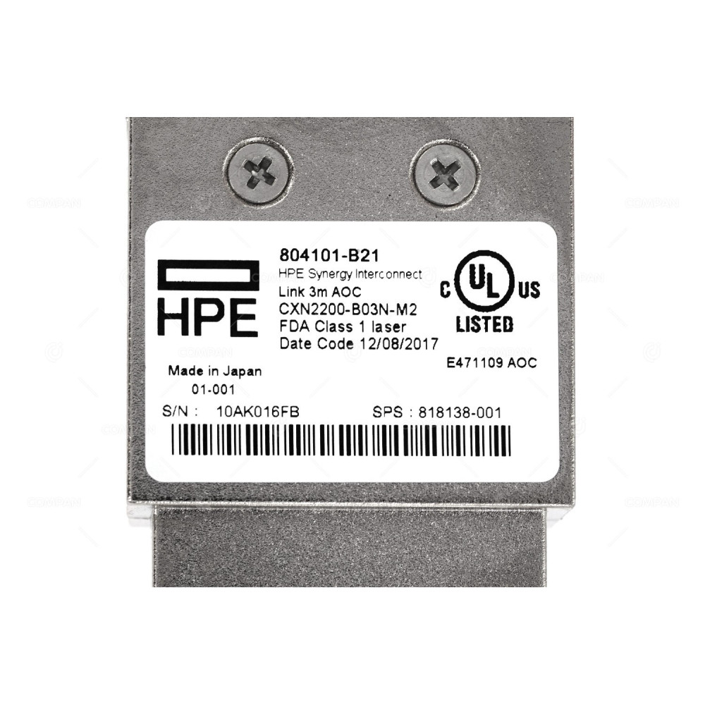 818138-001 HPE SYNERGY INTERCONNECT CXP M TO CXP M LINK FDA CLASS 1 LASER AOC ACTIVE OPTICAL CABLE 3M 804101-B21, CXN2200-B03N-M2