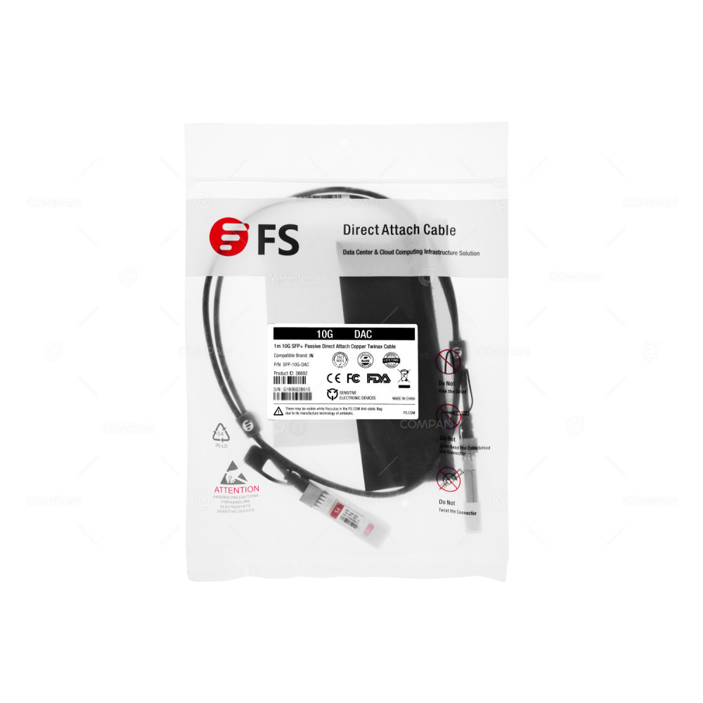 SFP-10G-DAC-NEW FIBERSTORE 10G SFP+ PASSIVE DIRECT ATTACH COPPER TWINAX CABLE DAC 1M SFP-10G-DAC