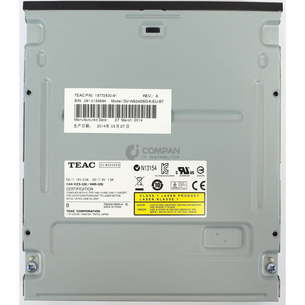 DV-W524GSD-K-EU-BT TEAC DV-W524GSD-100 DV-W524GS DVD-R/RW CD-R/RW BURNER SATA DRIVE BLACK