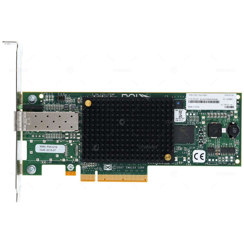 00JY847 IBM CONTROLLER LPE12000 SINGLE PORT SFP 8GB FC ADAPTER PCI-E