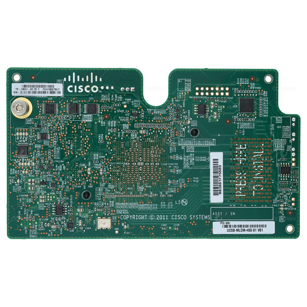 73-14641-02 CISCO 4-PORT 10GB VIC 1240 MODULAR LOM FOR M3 BLADE - UCSB-MLOM-40G-01
