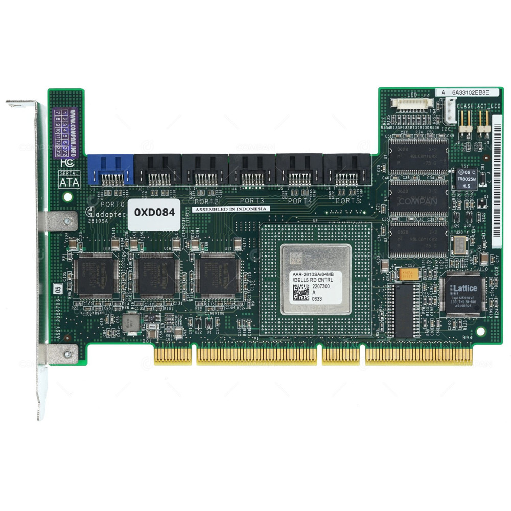 XD084 DELL RAID CONTROLLER BOARD CERC SATA 6 CHANNEL PCI-X - 0XD084
