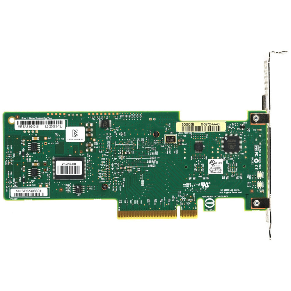 03T6739 IBM LSI  6G 8-PORT MEGARAID SAS/SATA 9240-8I CONTROLLER PCI-E L3-25083-12J, 9240-8I