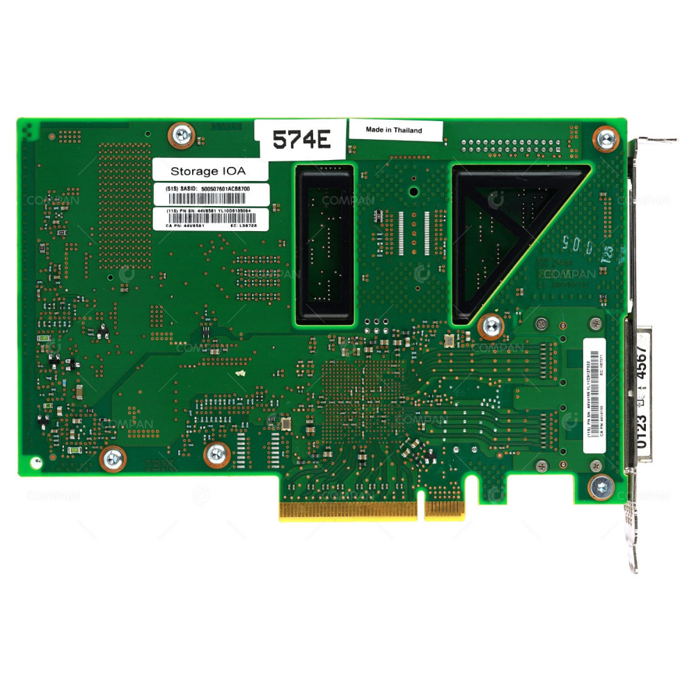 574E IBM DUAL PORT 3GB SAS PCIE X8 RAID CONTROLLER WITH CACHE WITHOUT BATTERY FOR PSERIES POWER 595 44V4193, 46K6111, 44V4199, 74Y6511