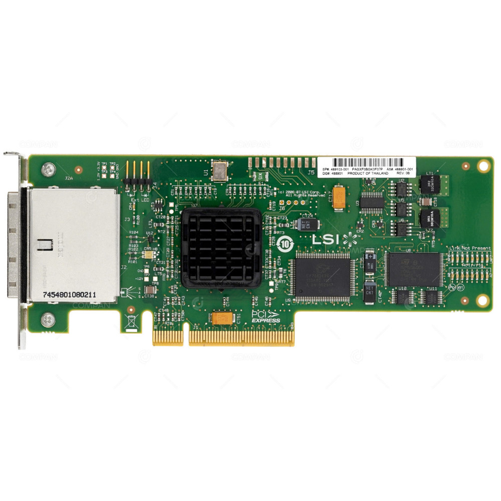 489103-001 LP HP SAS HBA CONTROLLER DUAL PORT LOW PROFILE L3-25057-00C, SAS3801E-HP, 488901-001, 488765-B21