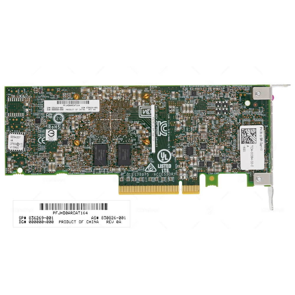 836269-001 LP HP P408I-P SR 12GB SAS 6G SATA PCIE 3.0 X8 SMART ARRAY CONTROLLER WITH 2GB CACHE G10 830826-001