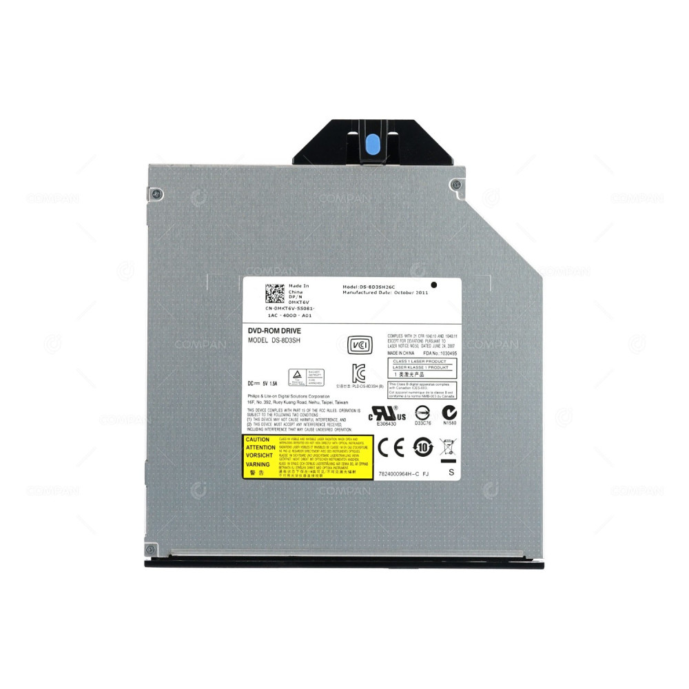 MKT6V DELL DVD-ROM SLIMLINE SATA OPTICAL DRIVE 12X  FOR PE R515 R520 R610 R710 R715 R720 R810 R815 0MKT6V, DS-8D3SH, DS-8D3SH26C