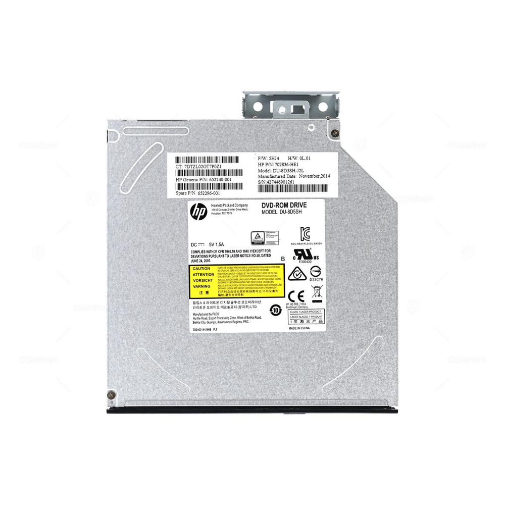 652296-001 / HP SATA DVD-ROM SLIMLINE DRIVE / 652240-001, 702836-HE1, DU-8D5SH