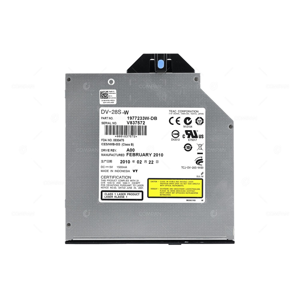 KVXM6 DELL SATA DVD-ROM SLIMLINE DRIVE FOR R-SERIES 0KVXM6, DV-28S-W, 1977233W-DB
