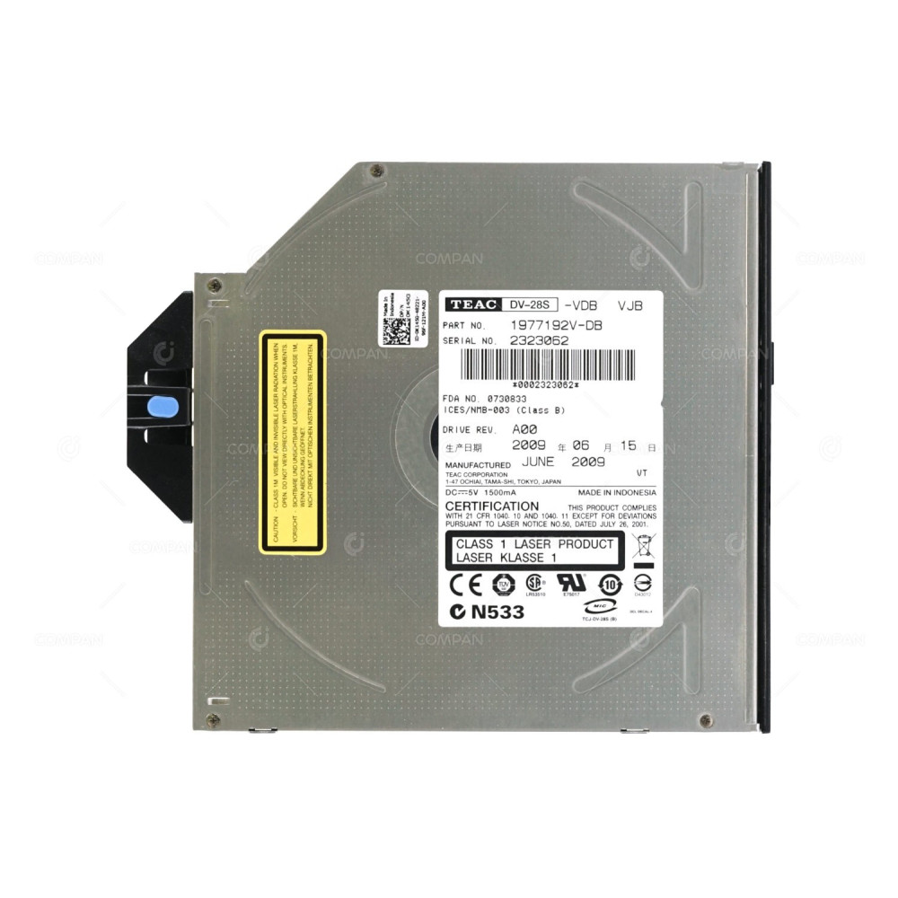 K145G DELL DVD -ROM 12.7MM SLIMLINE SATA FOR POWEREDGE R SERIES 0K145G, 1977192V-DB, DV-28S