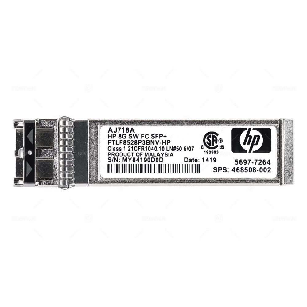 468508-002 HP 8GB SW B-SERIES FC SFP+ OPTICAL TRANSCEIVER