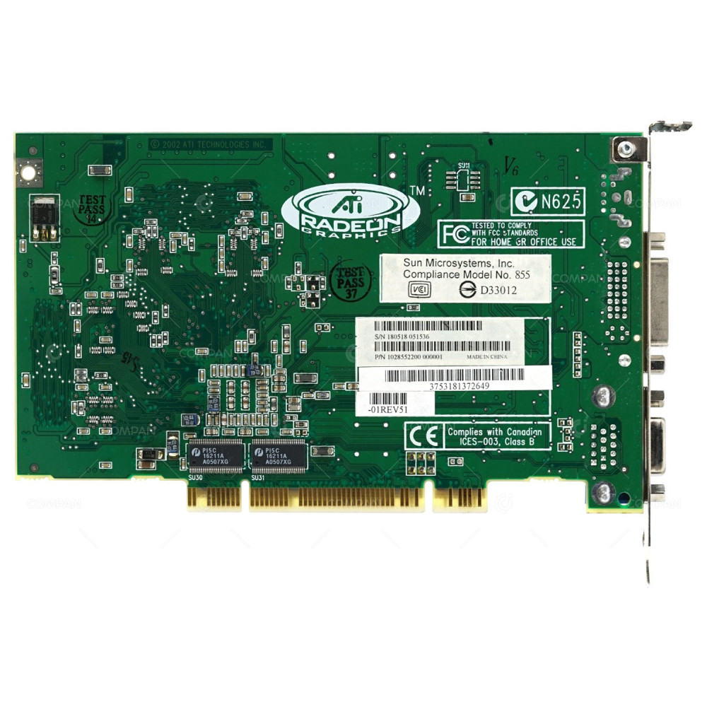 109-85500-01 ATI RADEON 7000 32MB VGA DVI-I PCI GRAPHICS CARD 1028552200