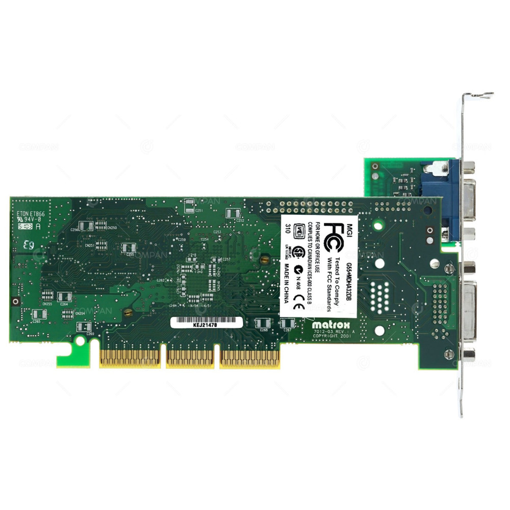 7012-03 MATROX G55+MDHA32DB AGP DVI VGA VIDEO CARD G55+MDHA32DB