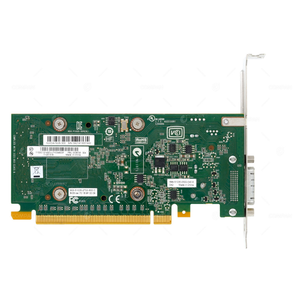 03T6725 LENOVO NVIDIA QUADRO NVS 300 512MB 64-BIT DDR3 PCI EXPRESS 2.0 VIDEO GRAPHICS CARD 900-51035-2700-800, 699-51035-0500-040