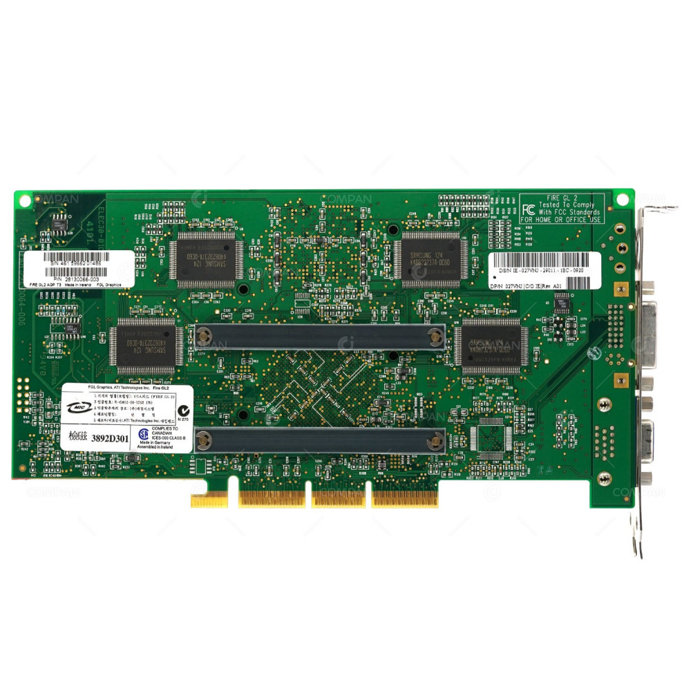 27VNJ DELL ATI FIRE GL2 64MB VRAM AGP VGA DVI GRAPHICS CARD FOR PRECISION 330 027VNJ, 28130066-003