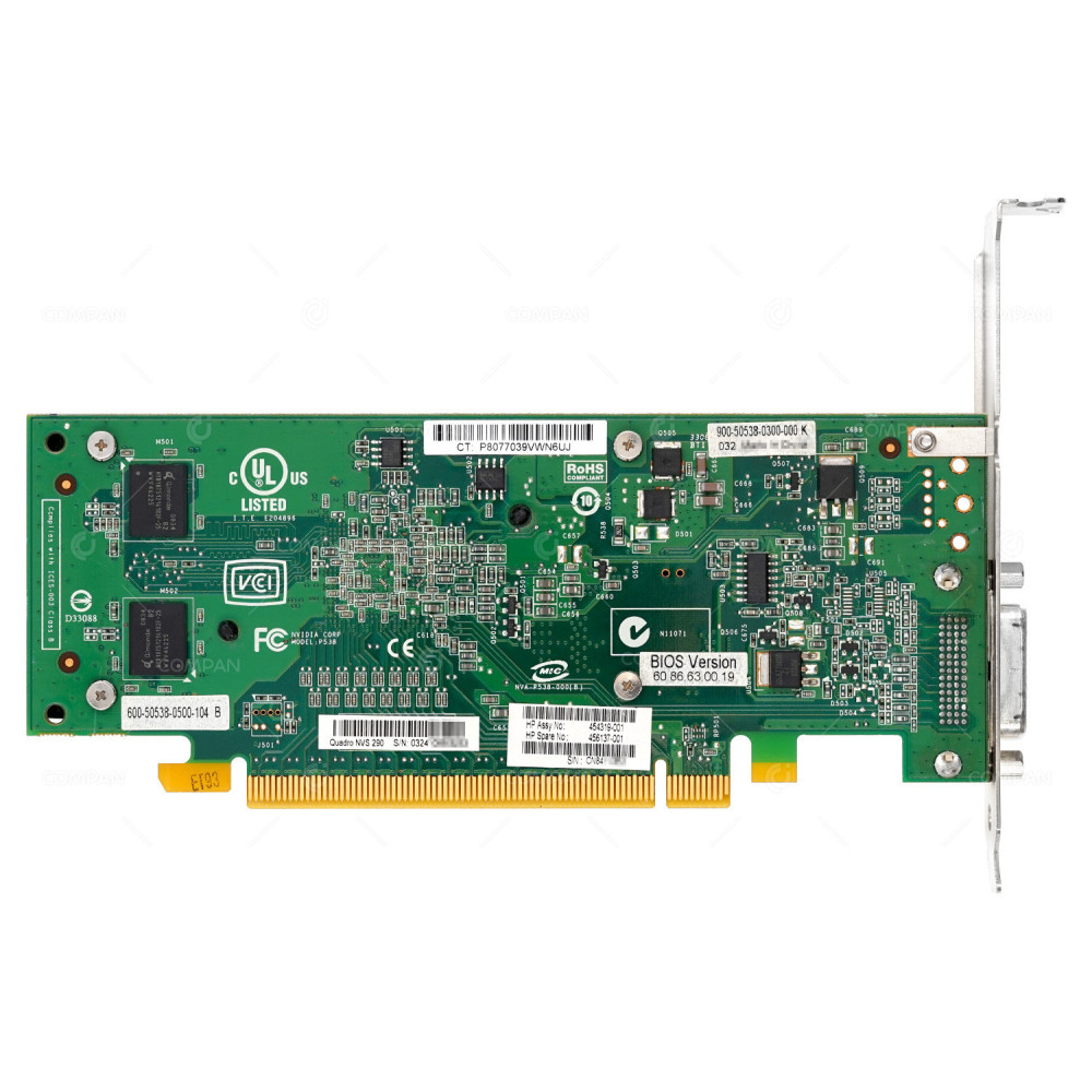 454317-001 HP  454317-001 NVS 290 256MB PCI-EXPRESS X16 VIDEO GRAPHIC CARD 454319-001, 900-50538-0300-000, 600-50538-0500-104,  600-50538-0500-106