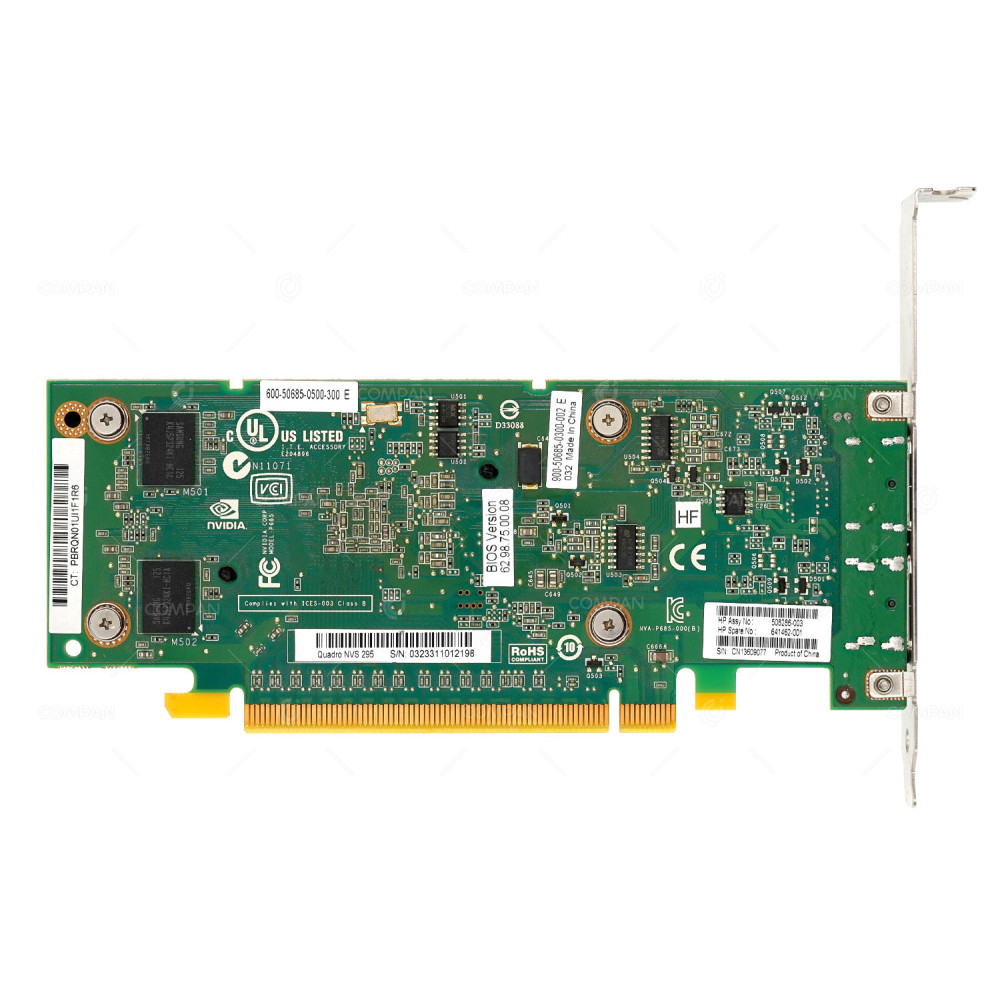 641462-001 HP NVIDIA QUADRO NVS 295 256GB 2X DISPLAY PORT GRAPHICS CARD FOR DL360 G9 508286-003