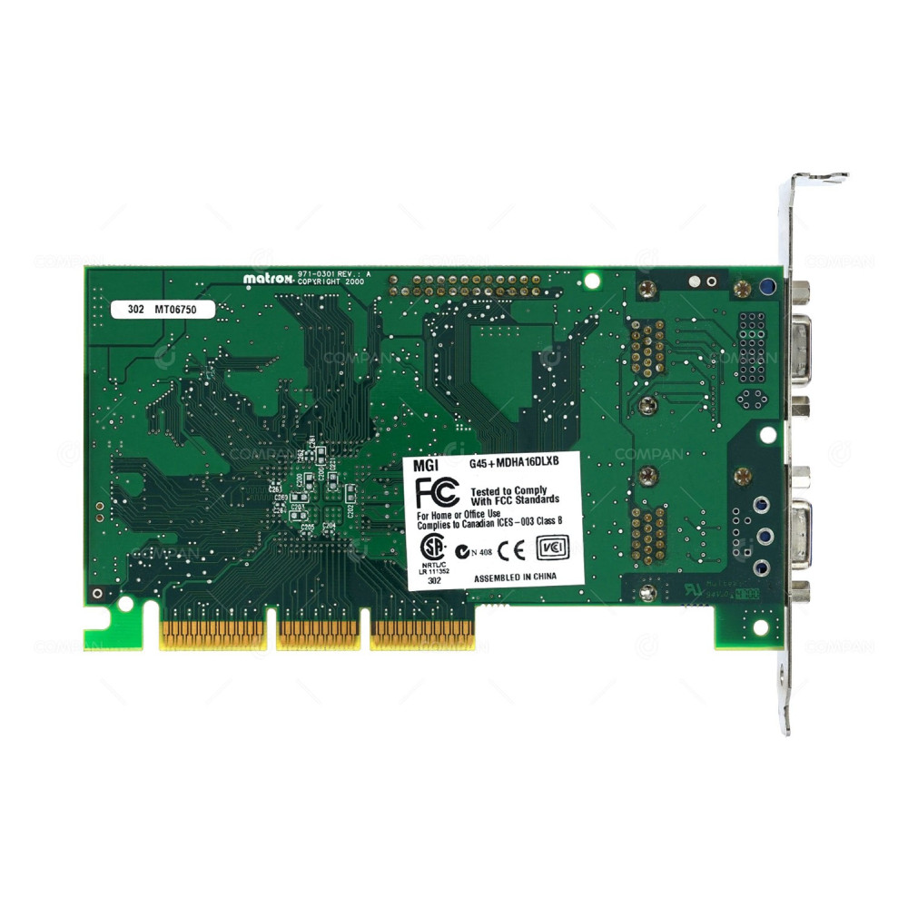 971-0301 MATROX G45+MDHA16DLXB AGP 2X VGA VIDEO CARD G45+MDHA16DLXB, MT06750