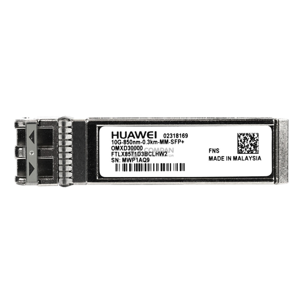 02318169 HUAWEI 10GBASE SFP+ 850NM 0.3KM-MM OPTIC TRANSCEIVER MODULE OMXD30000, FTLX8571D3BCLHW2, LTF8502-BC+