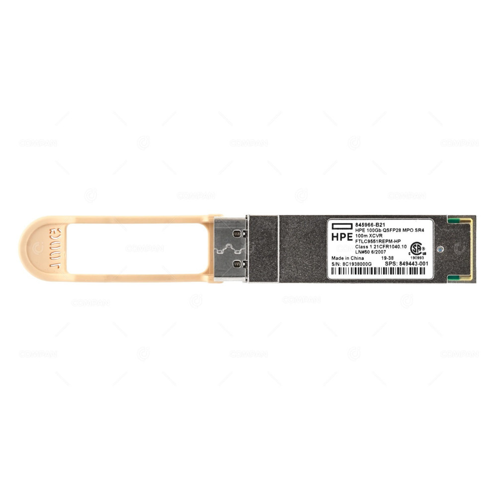 849443-001 HPE 100GB QSFP28 MPO SR4 100M XCVR TRANSCEIVER MODULE 845966-B21, FTLC9551REPM-HP