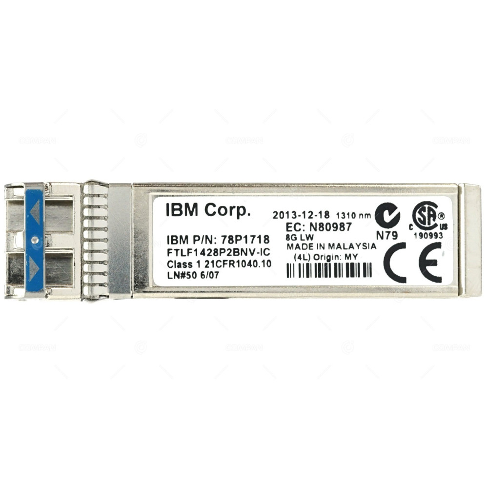 78P1718 / IBM 8GB SFP+ LW 1310 NM OPTIC TRANSCEIVER FOR STORWIZE V3700 G1