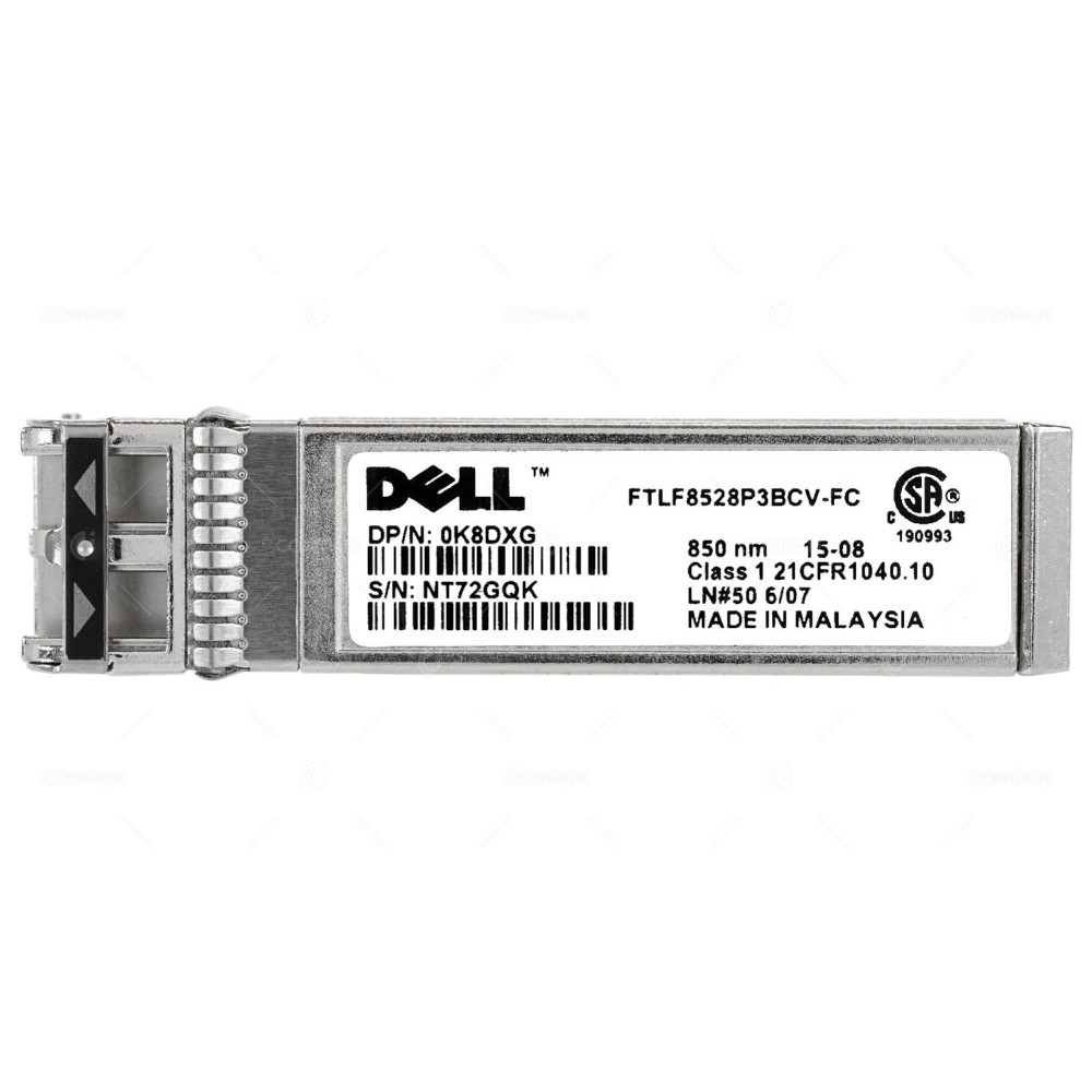 K8DXG DELL 8GB FC SFP+ 850NM 150M TRANSCEIVER MODULE 0K8DXG, FTLF8528P3BCV-FC