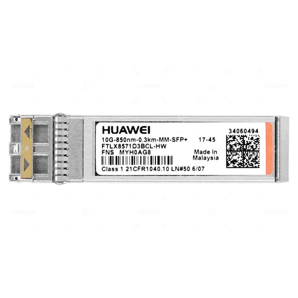 FTLX8571D3BCL-HW HUAWEI 10G SFP+ MM 850NM OPTICAL TRANSRECEIVER 21CFR1040.10