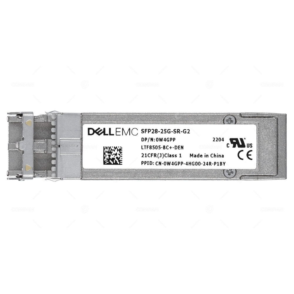 W4GPP DELL EMC 25GB DUPLEX LC SFP 850NM 100M OPTICAL TRANSCEIVER FOR C4130 C4140 C6420 FC430 M640 VRTX R330 0W4GPP, SFP28-25G-SR-G2, LTF8505-BC+-DEN, 407-BBXU,