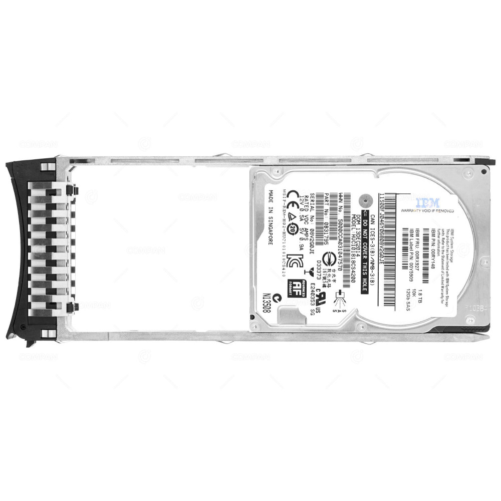 00RX927 IBM 1.8TB HDD 10K 12G SAS 2.5" SFF HOT-SWAP FOR V3700