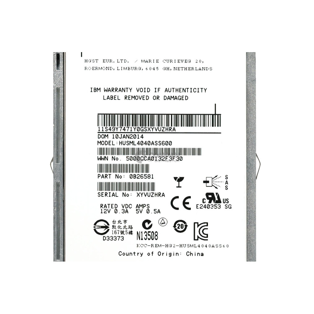 00Y5815 IBM SSD 400GB SAS 6G 2.5" SFF HOT-SWAP