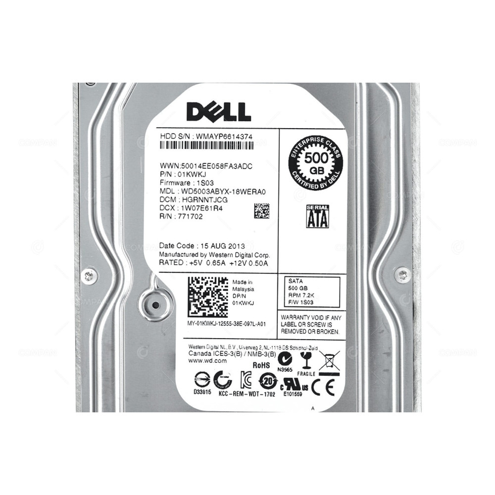 1KWKJ DELL HDD 500GB 7.2K SATA 3G 3.5" LFF