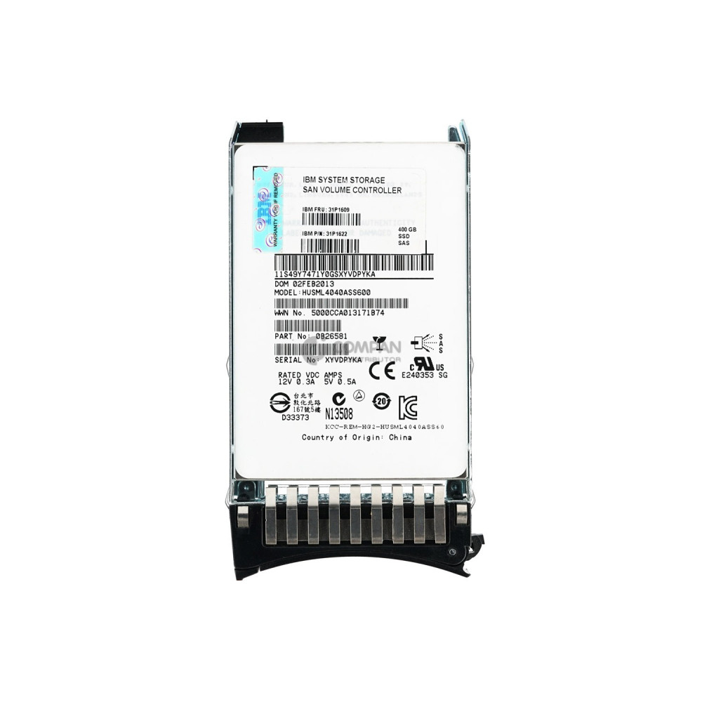 31P1609 IBM 400GB SSD 6G SAS 2.5 SFF HOT-SWAP 31P1622