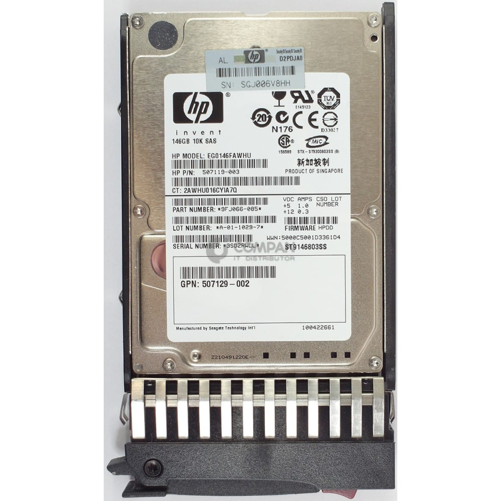 418399-001 HP HDD 146GB 10K SAS 3G 2.5" SFF DP HOT-SWAP